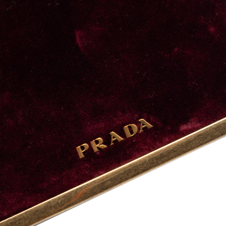 Prada Micro Croc embossé Cuir à finitions Velluto Cahier Sac porté croisé
