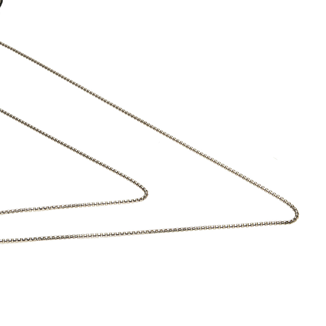 Mini Spazzolato Leather Triangle Chain Crossbody Black - Gaby Paris