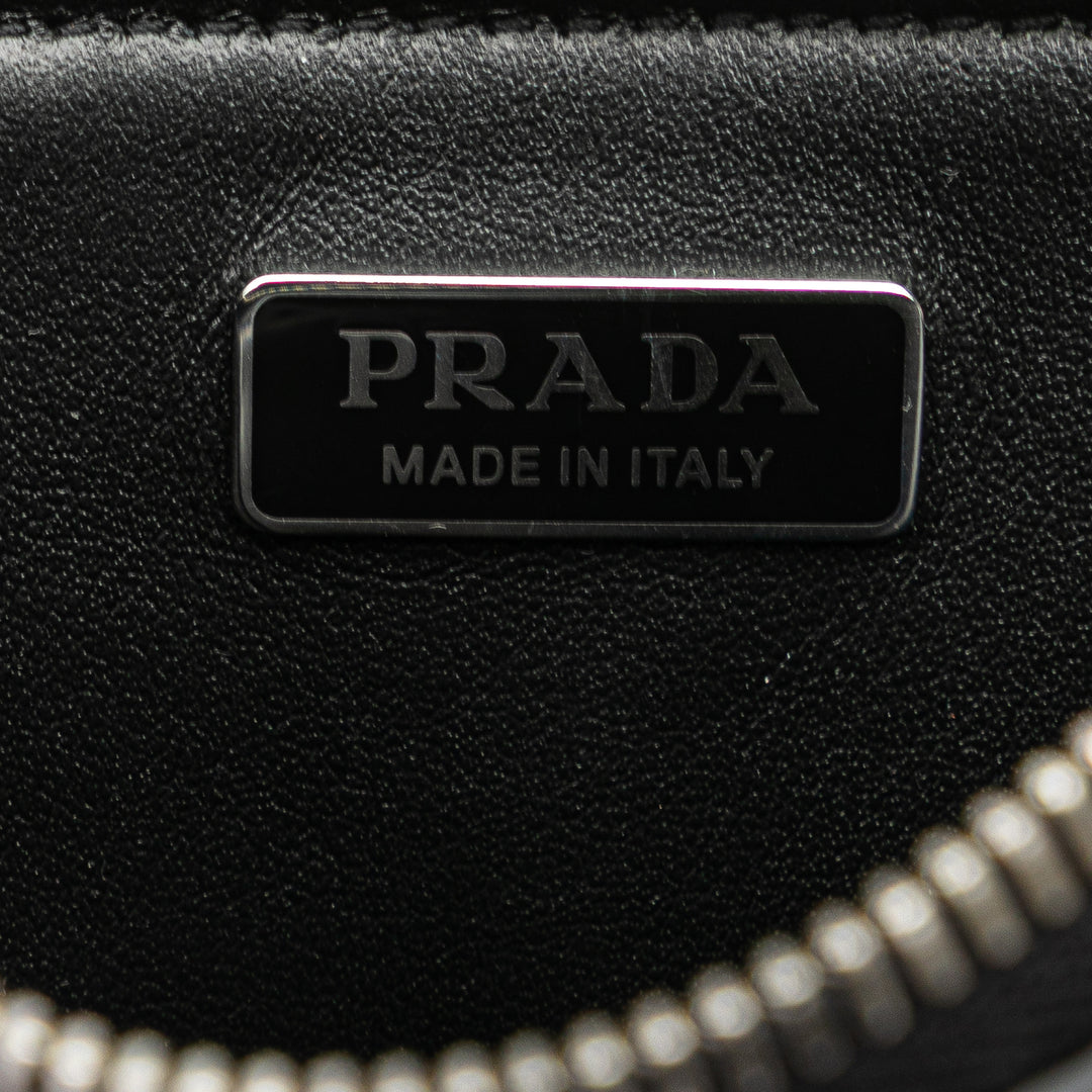 Mini Spazzolato Leather Triangle Chain Crossbody Black - Gaby Paris