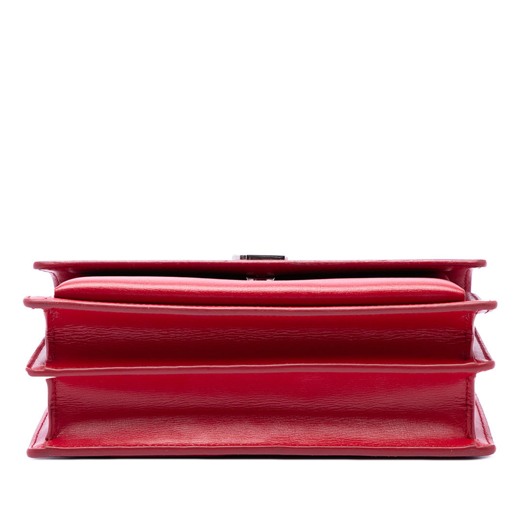 Sunset Sac Moyen Cuir de veau Rouge