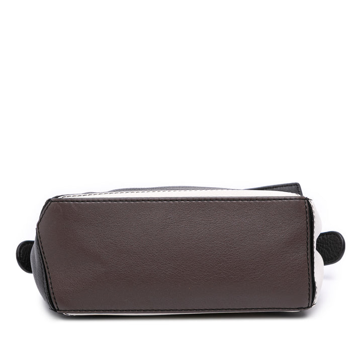 LOEWE Mini Tricolor Cuir de veau Puzzle Sac cartable Noir
