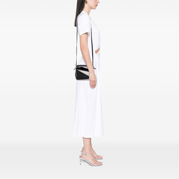 LOEWE Mini Tricolor Cuir de veau Puzzle Sac cartable Noir