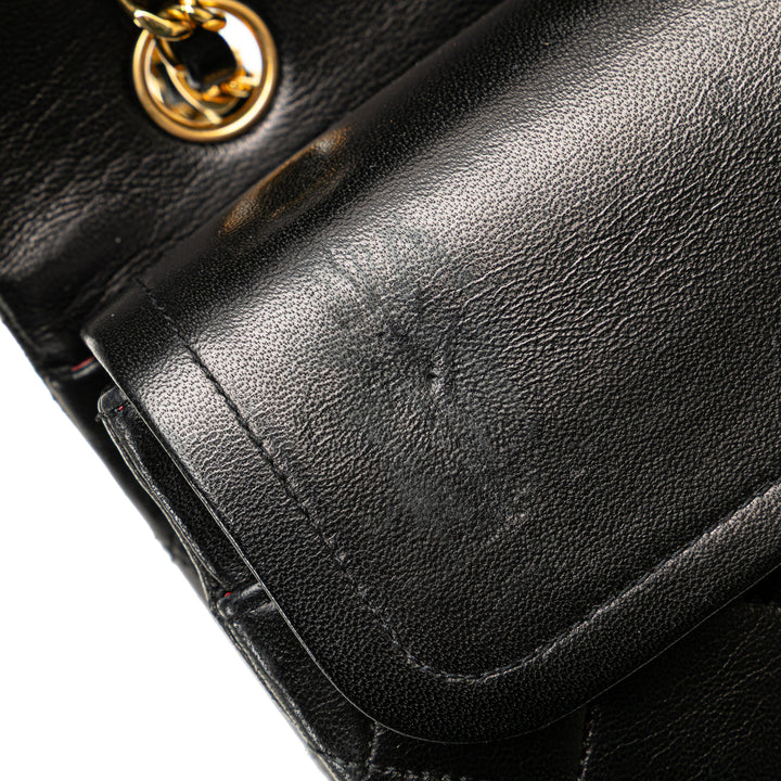 Medium Classic Lambskin Double Flap Black - Gaby Paris