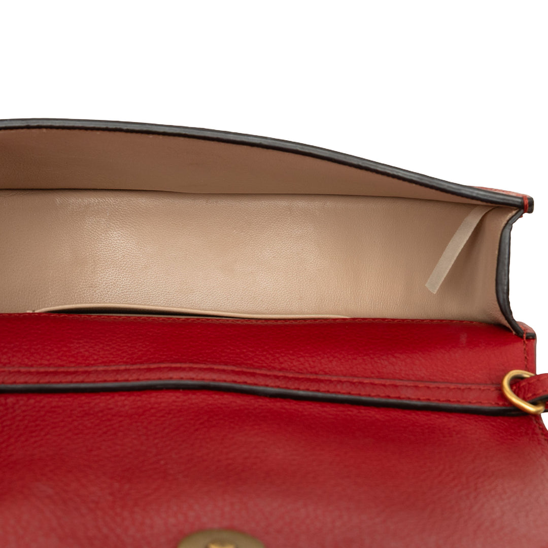 Chloé Bracelet Nile Mini Cuir de veau Rouge – vue 4 – GABY PARIS