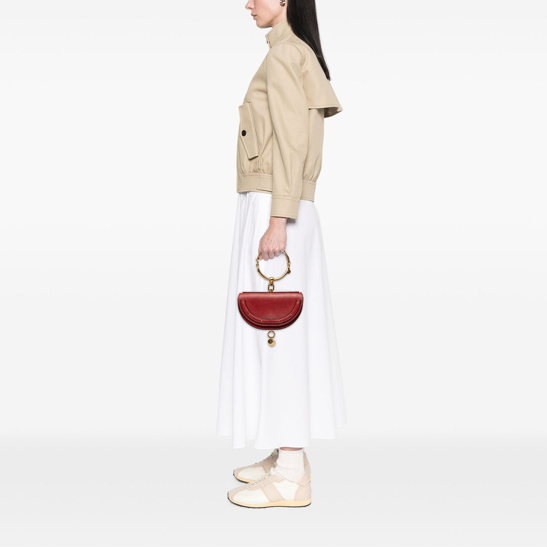 Chloé Bracelet Nile Mini Cuir de veau Rouge – vue 6 – GABY PARIS