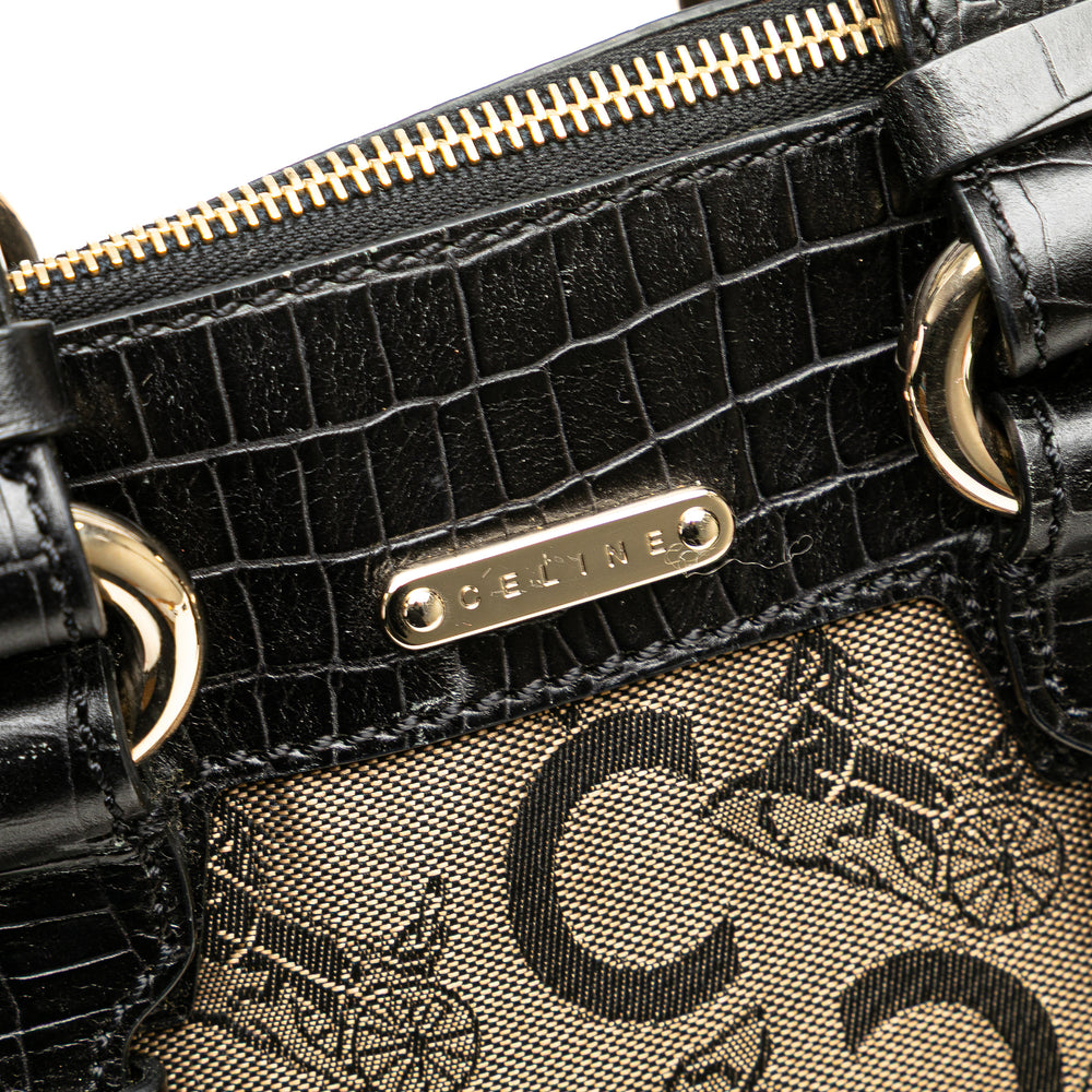 C Carriage Canvas Satchel Brown - Gaby Paris
