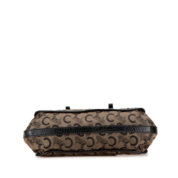 C Carriage Canvas Satchel Brown - Gaby Paris