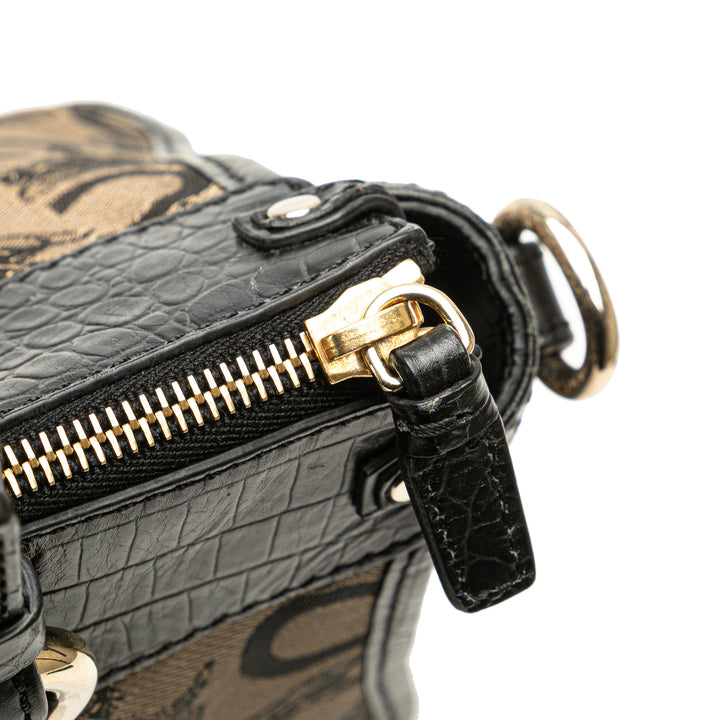 C Carriage Canvas Satchel Brown - Gaby Paris