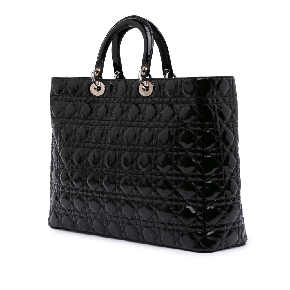 Extra Large Patent Cannage Lady Dior Black - Gaby Paris
