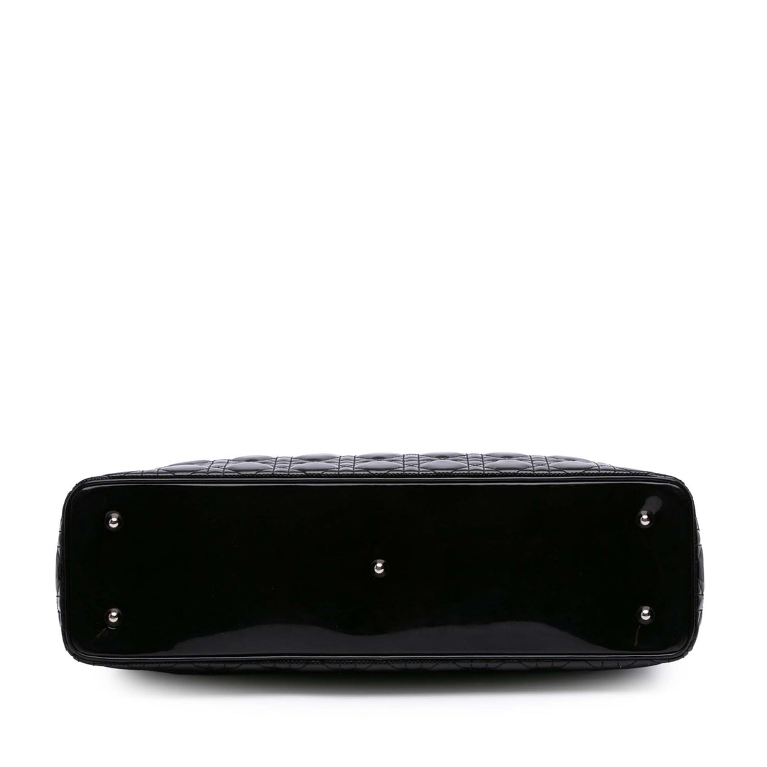 Extra Large Patent Cannage Lady Dior Black - Gaby Paris