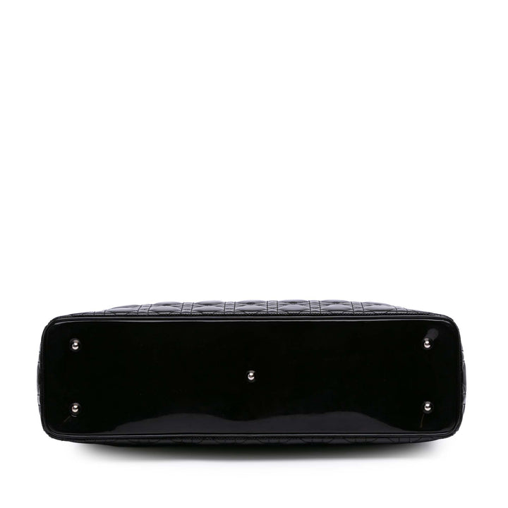Extra Large Patent Cannage Lady Dior Black - Gaby Paris