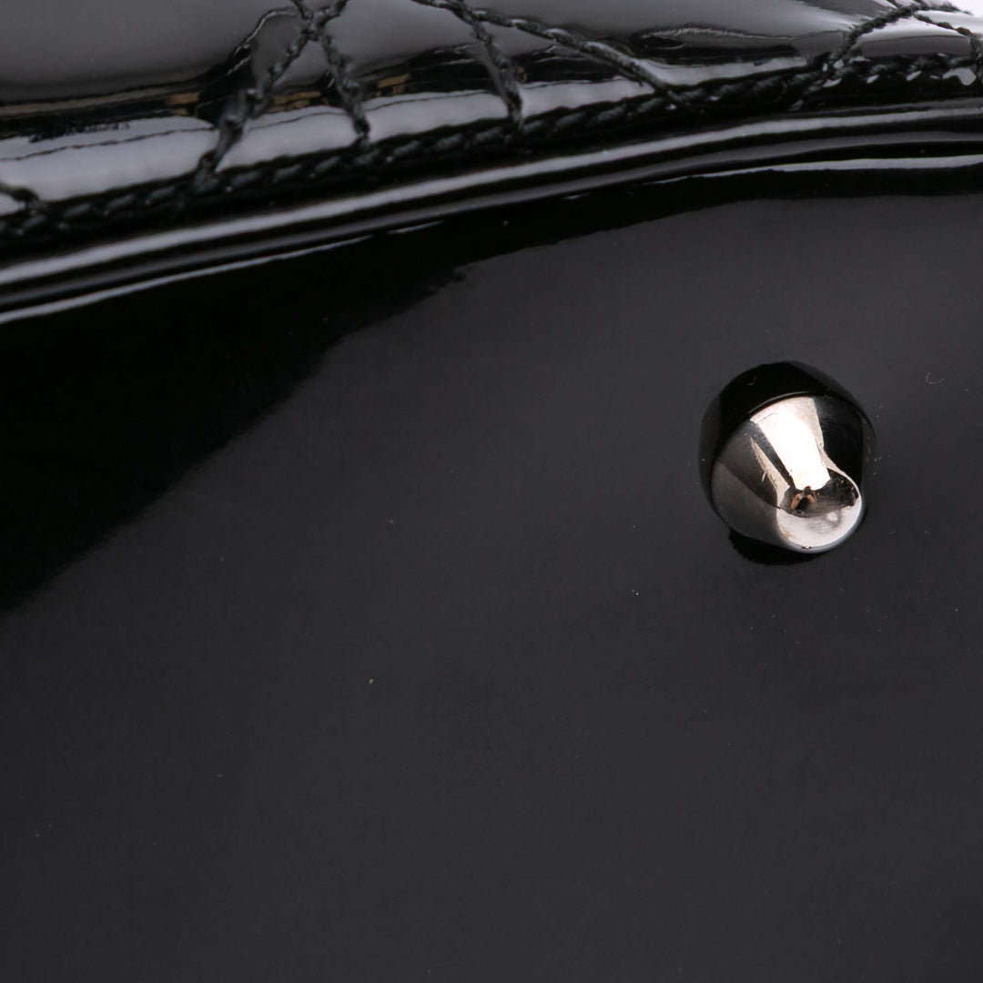 Extra Large Patent Cannage Lady Dior Black - Gaby Paris