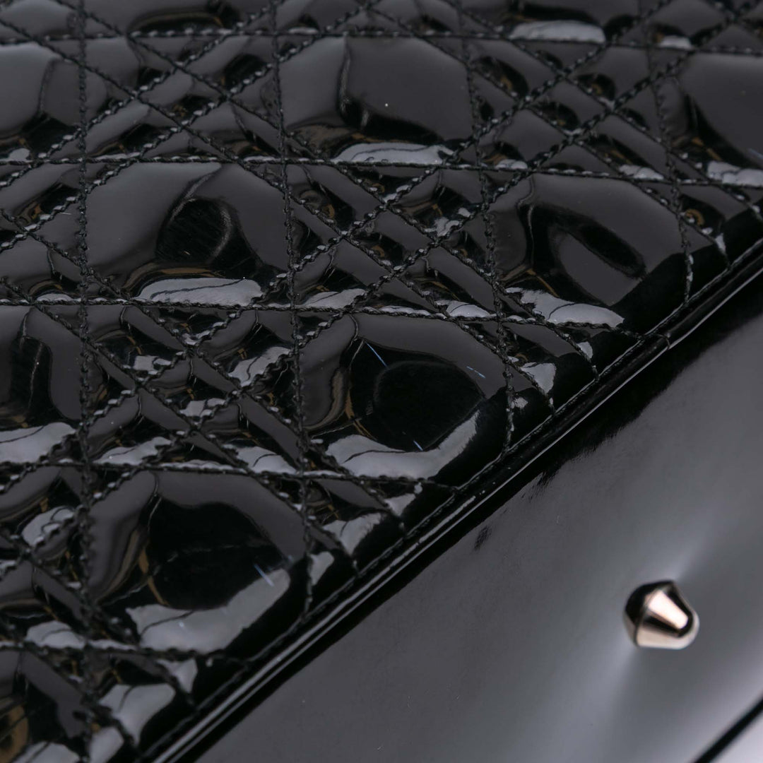 Extra Large Patent Cannage Lady Dior Black - Gaby Paris