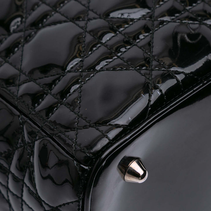 Extra Large Patent Cannage Lady Dior Black - Gaby Paris