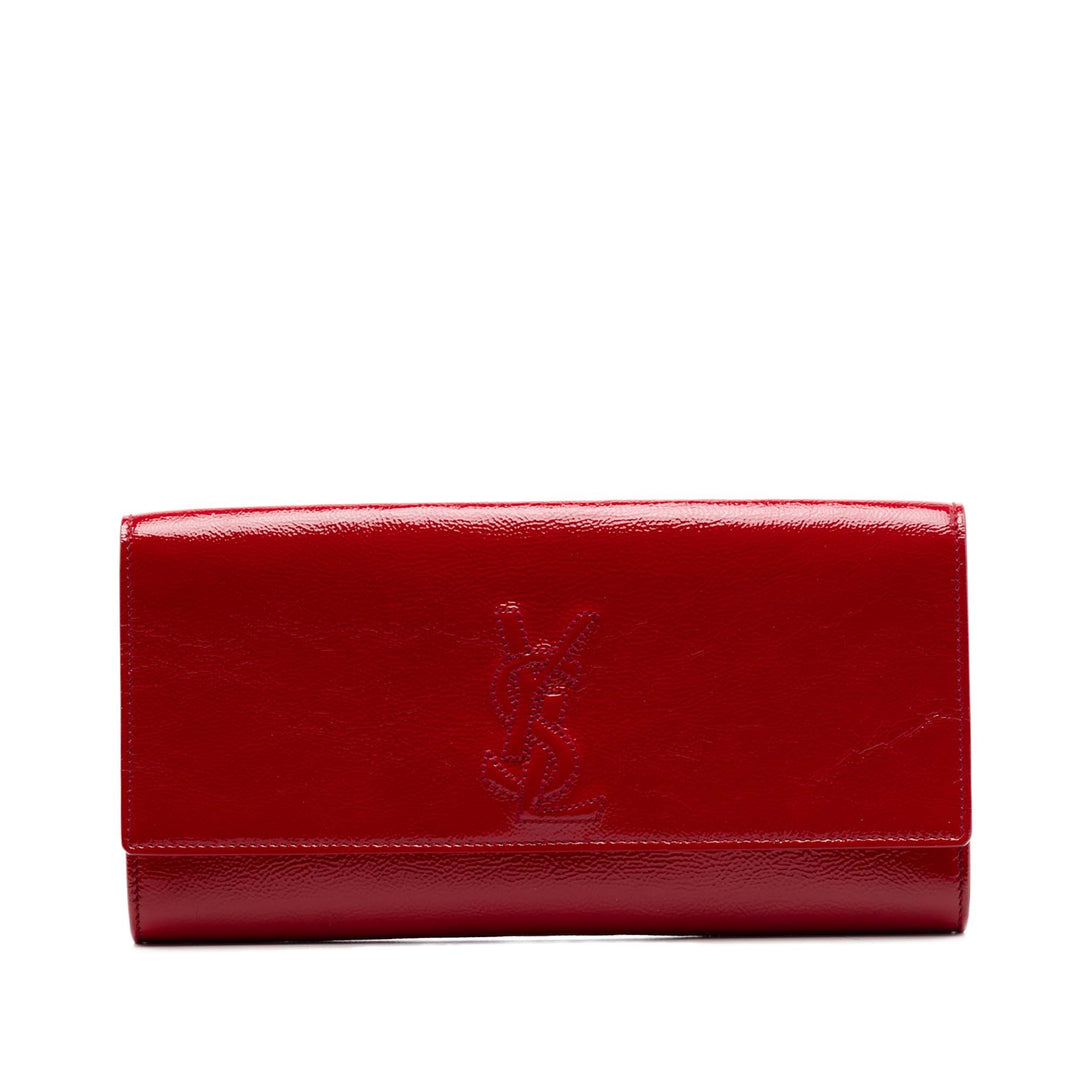 Saint Laurent Small Textured Cuir verni Belle De Jour Pochette