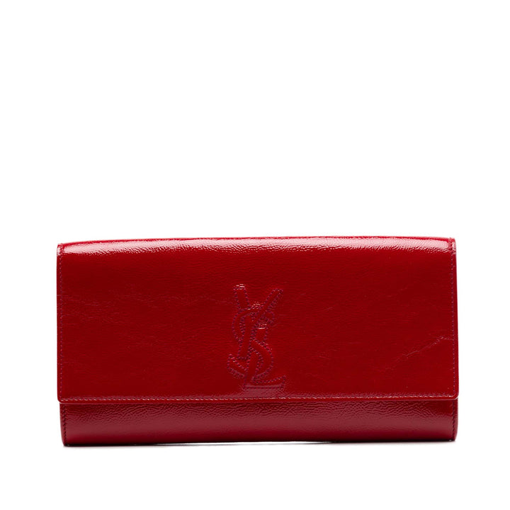 Saint Laurent Small Textured Cuir verni Belle De Jour Pochette