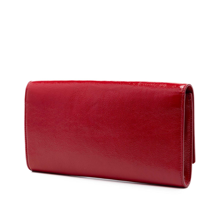 Saint Laurent Small Textured Cuir verni Belle De Jour Pochette