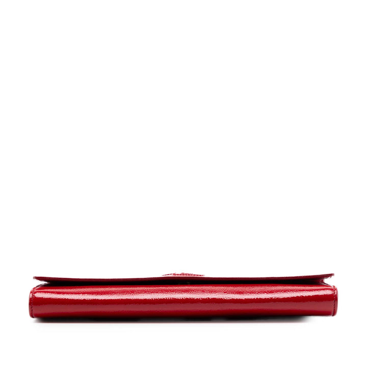 Saint Laurent Small Textured Cuir verni Belle De Jour Pochette