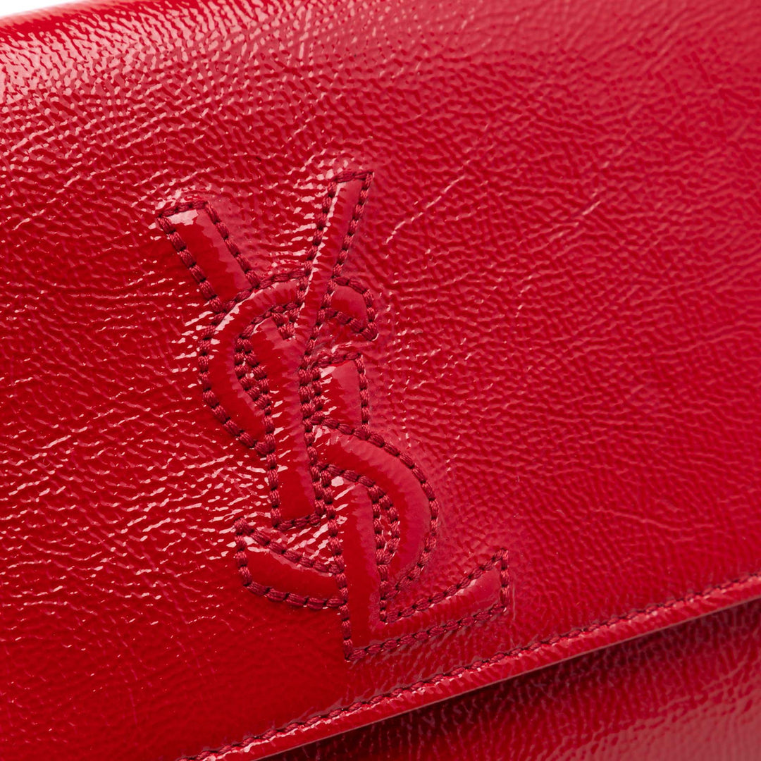 Saint Laurent Small Textured Cuir verni Belle De Jour Pochette