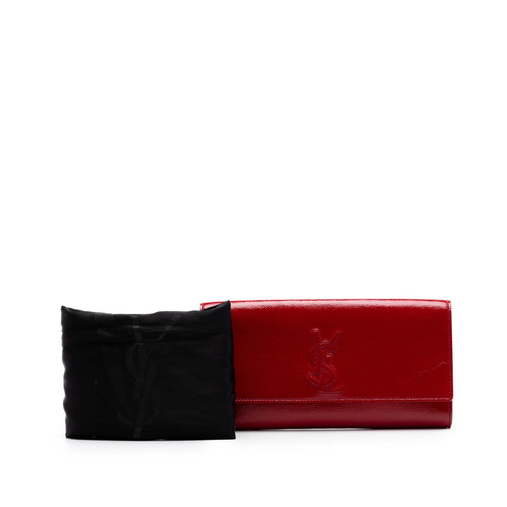 Saint Laurent Small Textured Cuir verni Belle De Jour Pochette