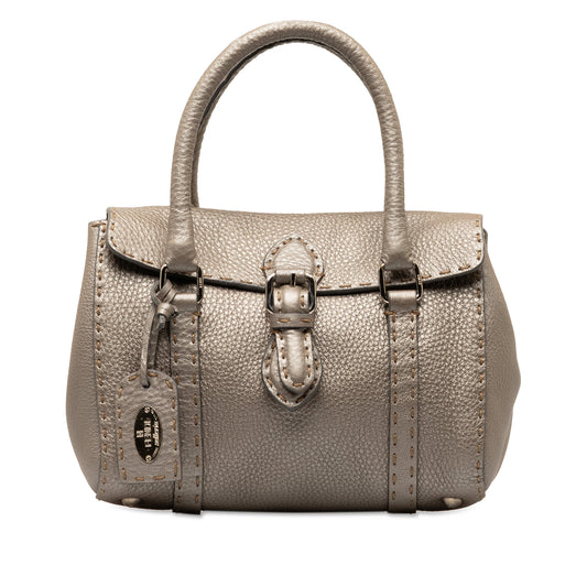 Selleria Linda Leather Handbag Gray - Gaby Paris