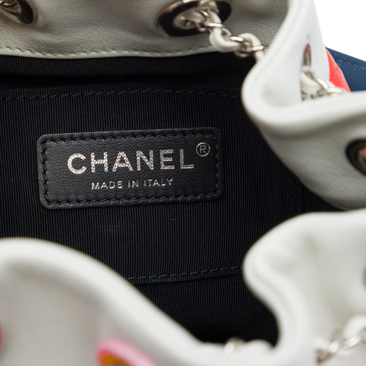 Chanel CC Multicolor Matelassé Cuba Sac à cordon seau Cuir d'agneau Orange – vue 5 – GABY PARIS