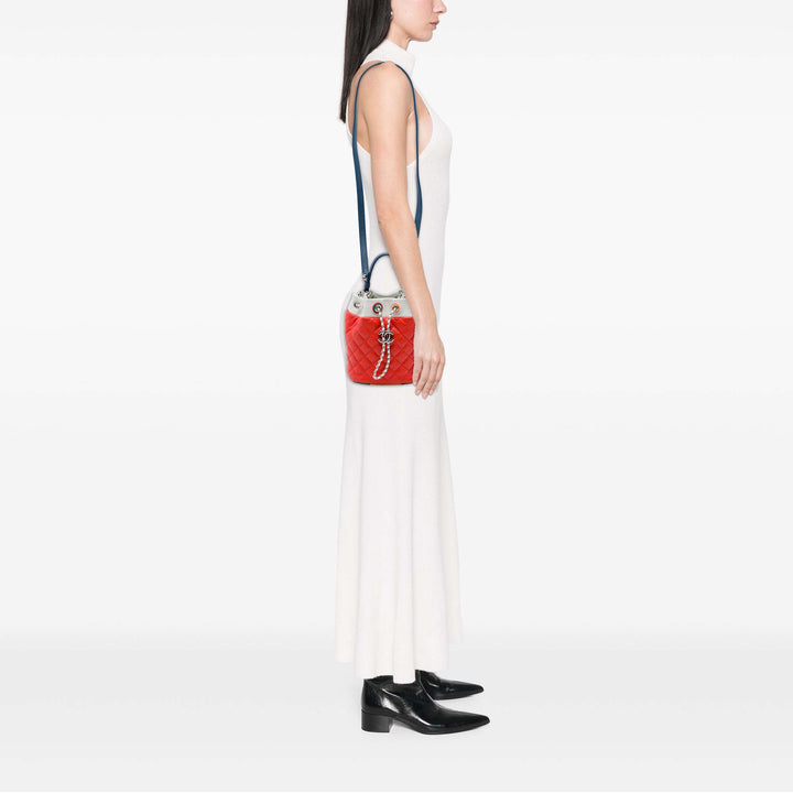 Chanel CC Multicolor Matelassé Cuba Sac à cordon seau Cuir d'agneau Orange – vue 6 – GABY PARIS