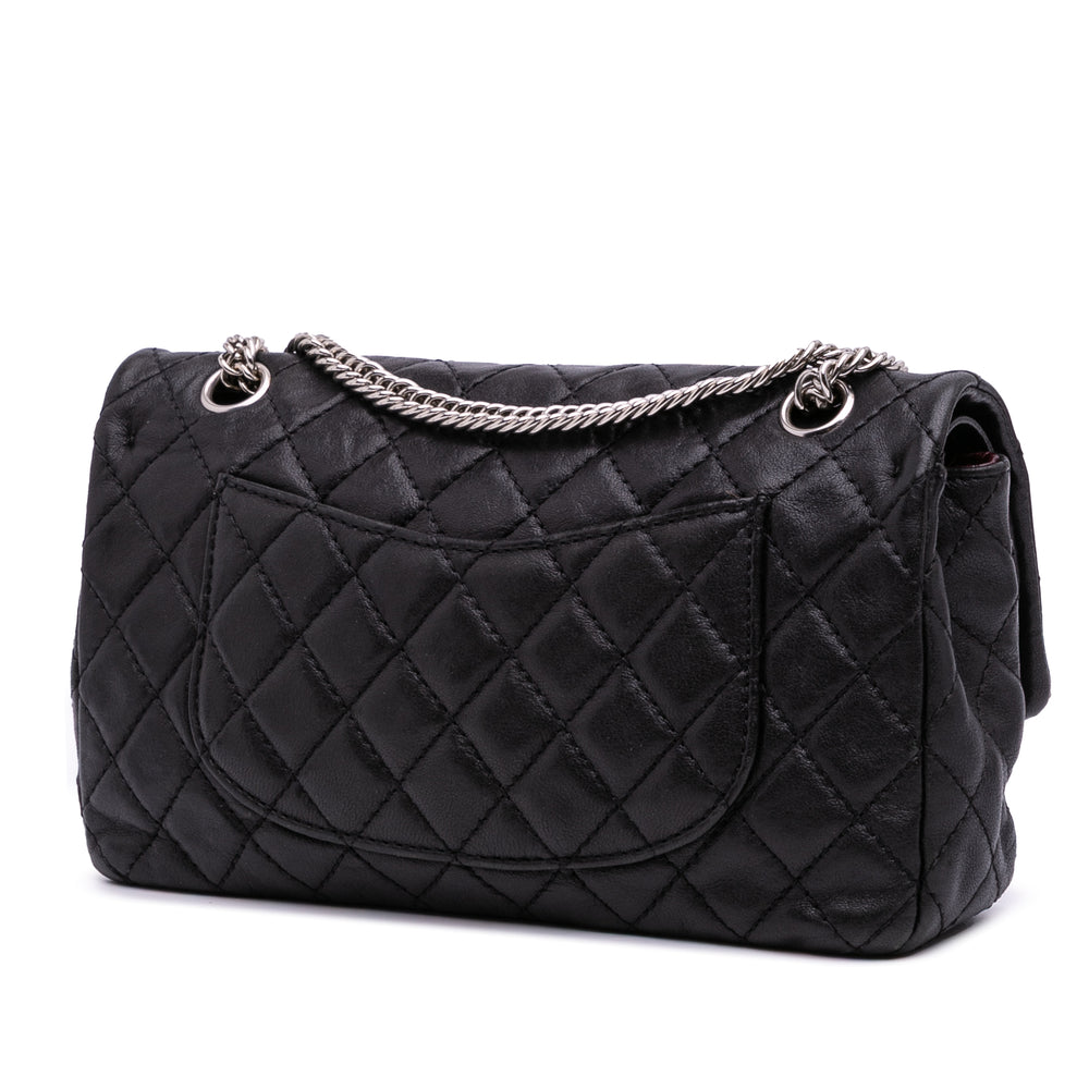 Medium Classic Washed Lambskin Bijoux Chain Double Flap Black - Gaby Paris