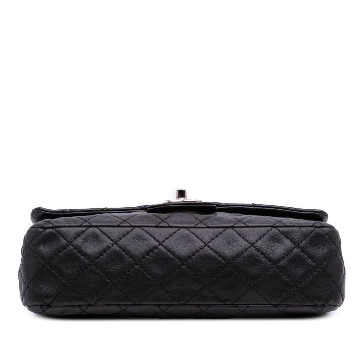 Medium Classic Washed Lambskin Bijoux Chain Double Flap Black - Gaby Paris