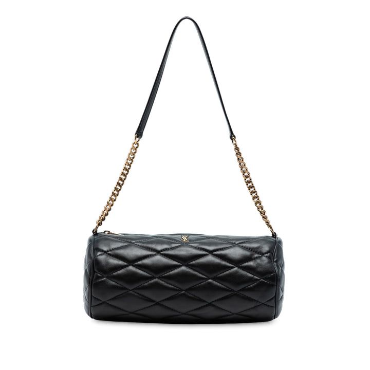 Saint Laurent Small Quilted Cuir d’agneau Sade Tube Bag Noir