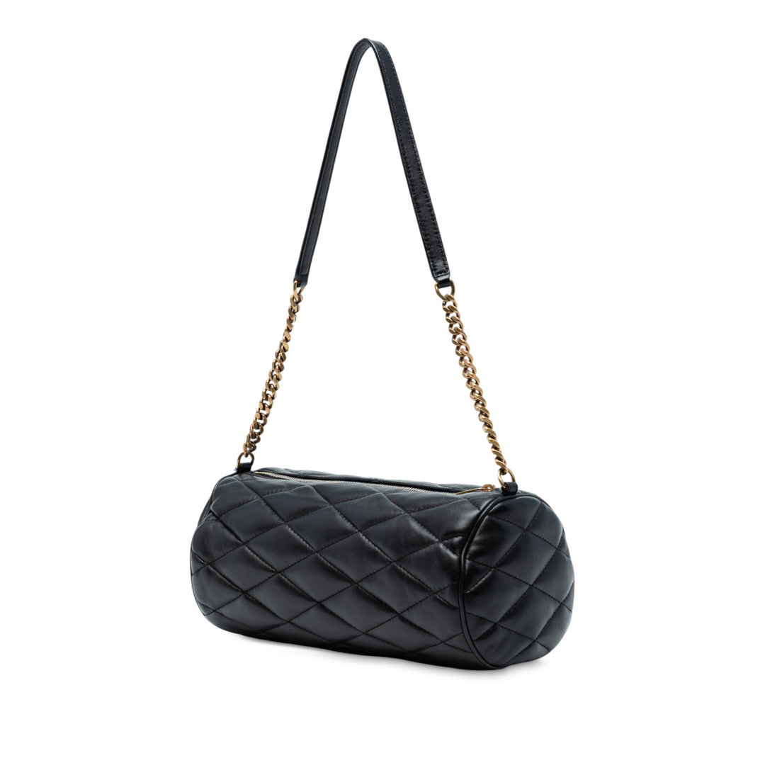 Saint Laurent Small Quilted Cuir d’agneau Sade Tube Bag Noir