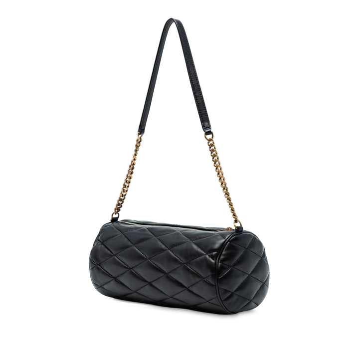 Saint Laurent Small Quilted Cuir d’agneau Sade Tube Bag Noir