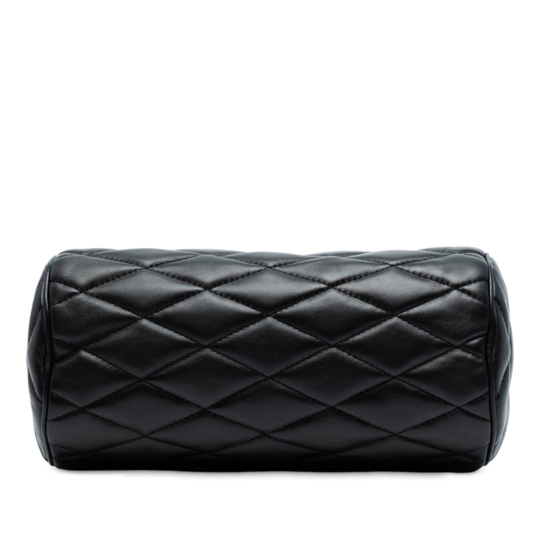 Saint Laurent Small Quilted Cuir d’agneau Sade Tube Bag Noir
