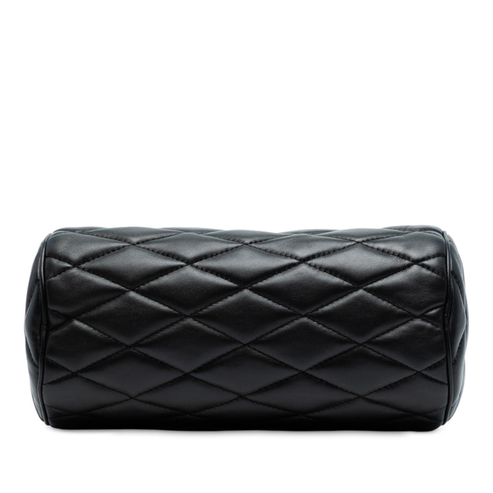 Saint Laurent Small Quilted Cuir d’agneau Sade Tube Bag Noir