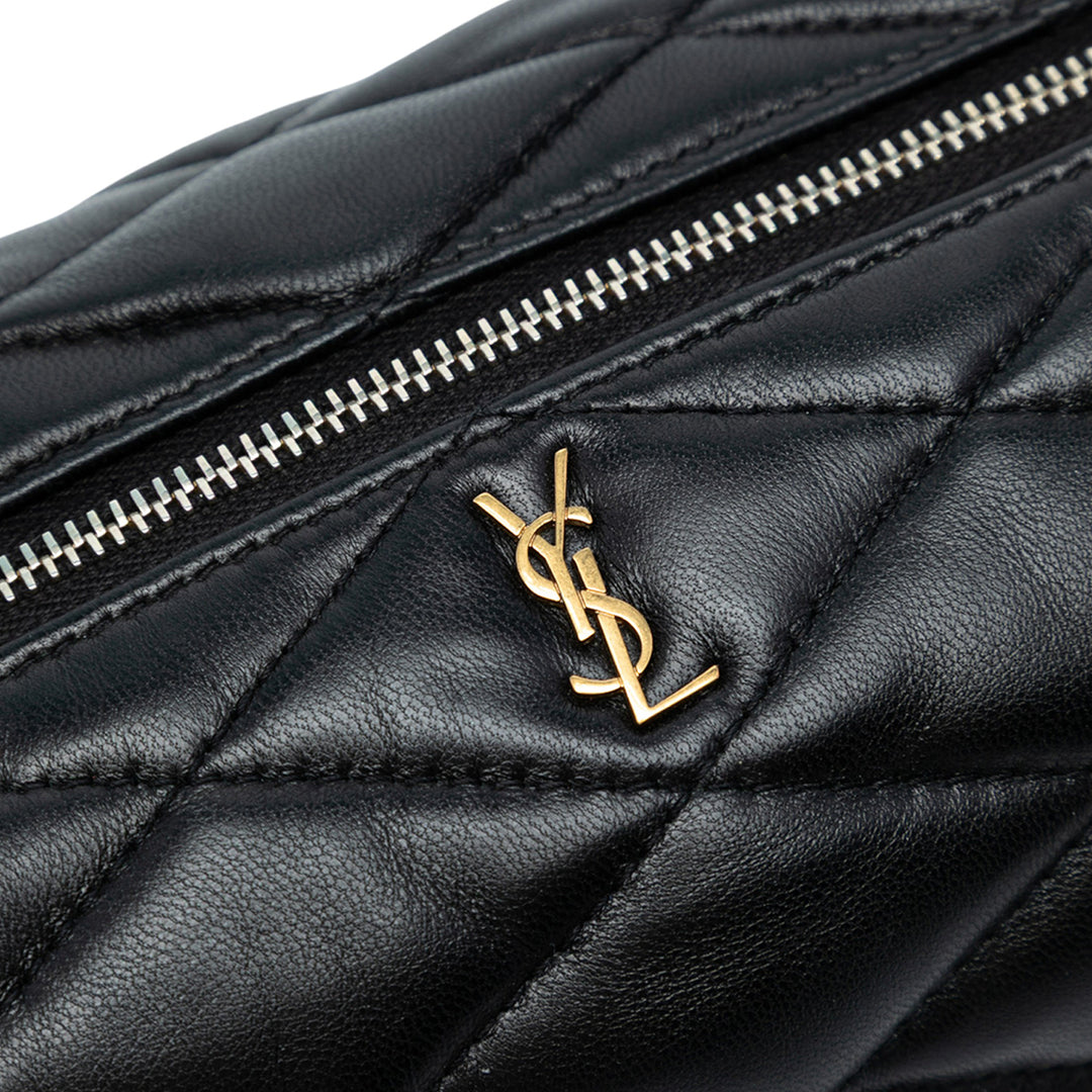 Saint Laurent Small Quilted Cuir d’agneau Sade Tube Bag Noir