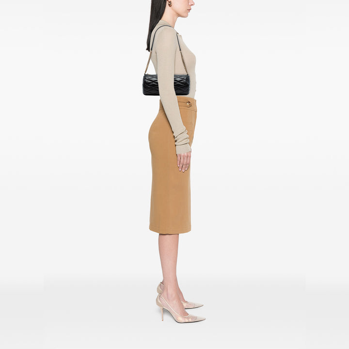 Saint Laurent Small Quilted Cuir d’agneau Sade Tube Bag Noir