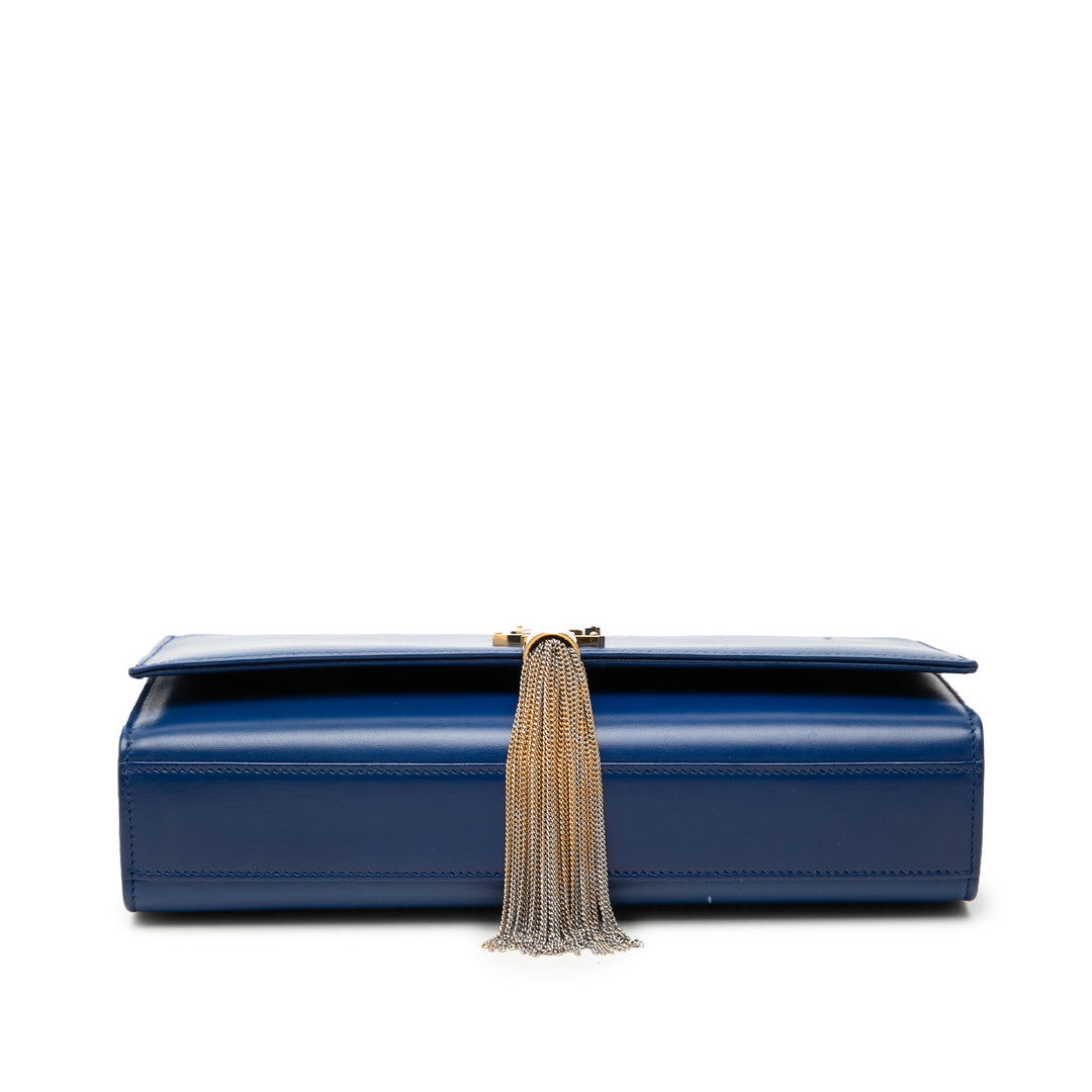 Saint Laurent Medium Smooth Cuir de veau Monogram Kate Pompon Sac porté croisé