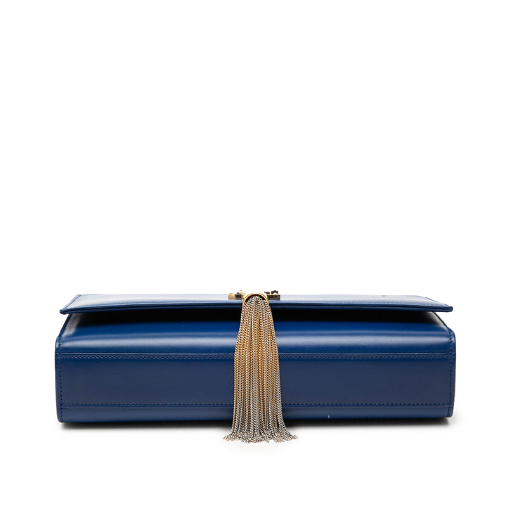 Saint Laurent Medium Smooth Cuir de veau Monogram Kate Pompon Sac porté croisé