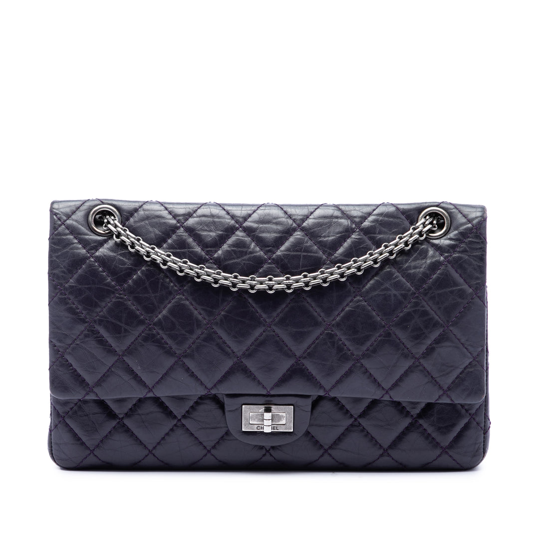 Chanel Matelassé vieilli Reissue 2.55 Double rabat 226 Cuir de veau Violet