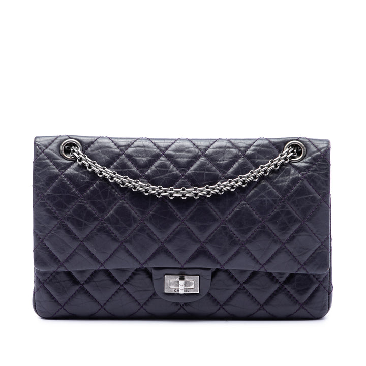 Chanel Matelassé vieilli Reissue 2.55 Double rabat 226 Cuir de veau Violet