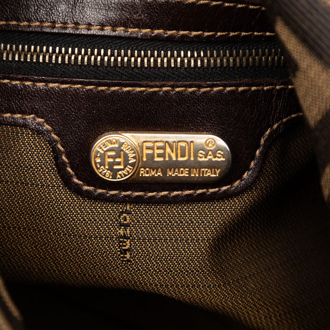 Fendi Zucca Toile Double rabat Sac bandoulière