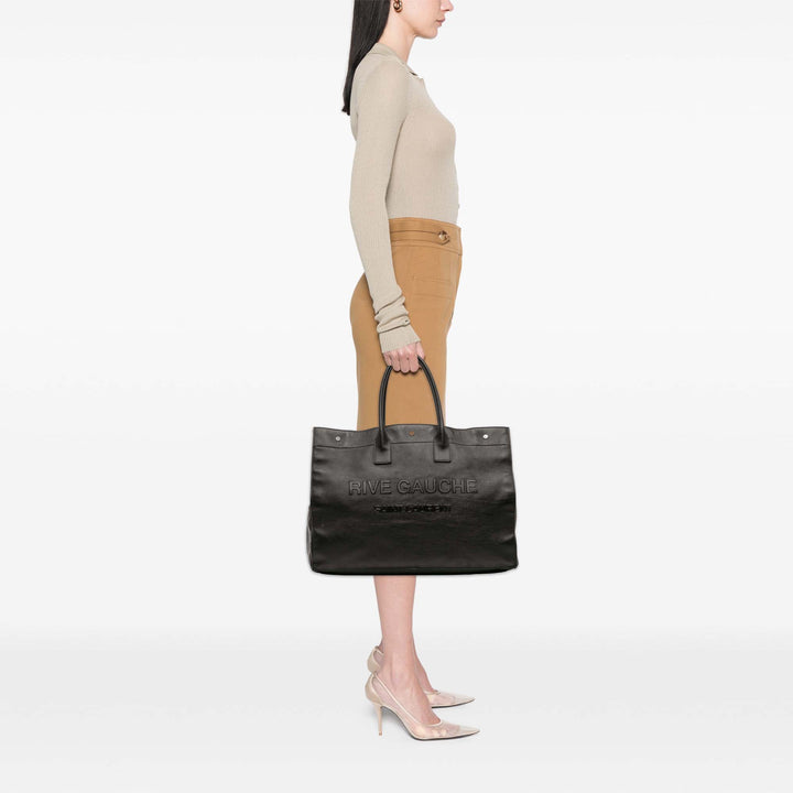 Saint Laurent Large Smooth Cuir de veau Rive Gauche Cabas