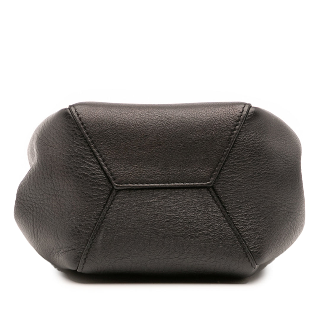 Saint Laurent Mini Cuir Monogram Embellished Bourse Bucket Bag Noir