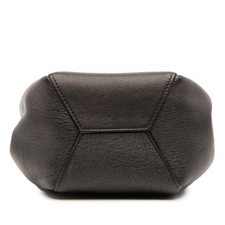 Saint Laurent Mini Cuir Monogram Embellished Bourse Bucket Bag Noir