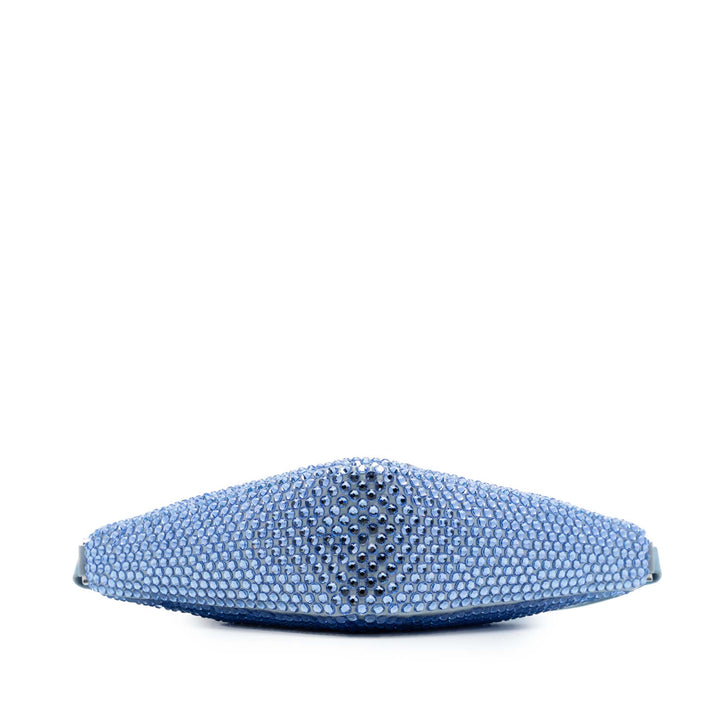 Prada Cristal Orné Triangle Sac Bleu – vue 3 – GABY PARIS