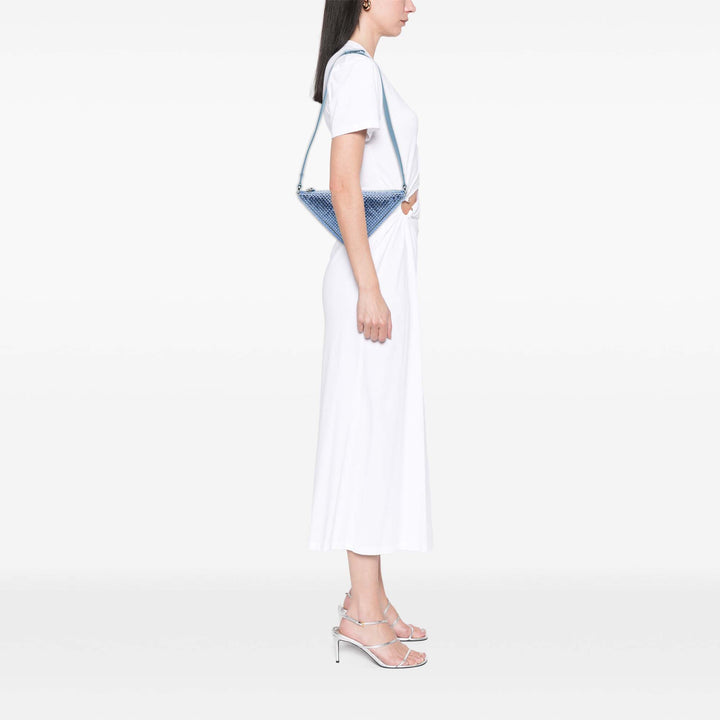 Prada Cristal Orné Triangle Sac Bleu – vue 6 – GABY PARIS