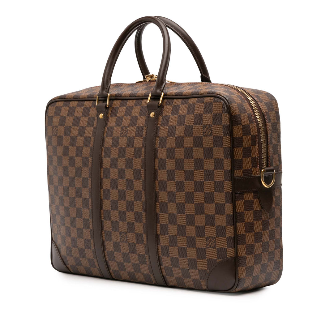Louis Vuitton Damier Ebene Porte Documents Voyage GM Marron
