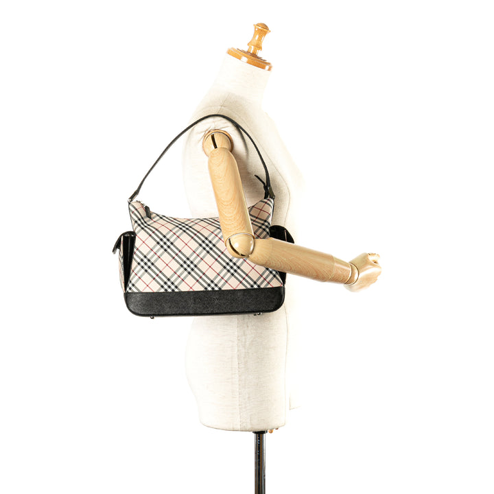 Nova Check Canvas Shoulder Bag Brown - Gaby Paris