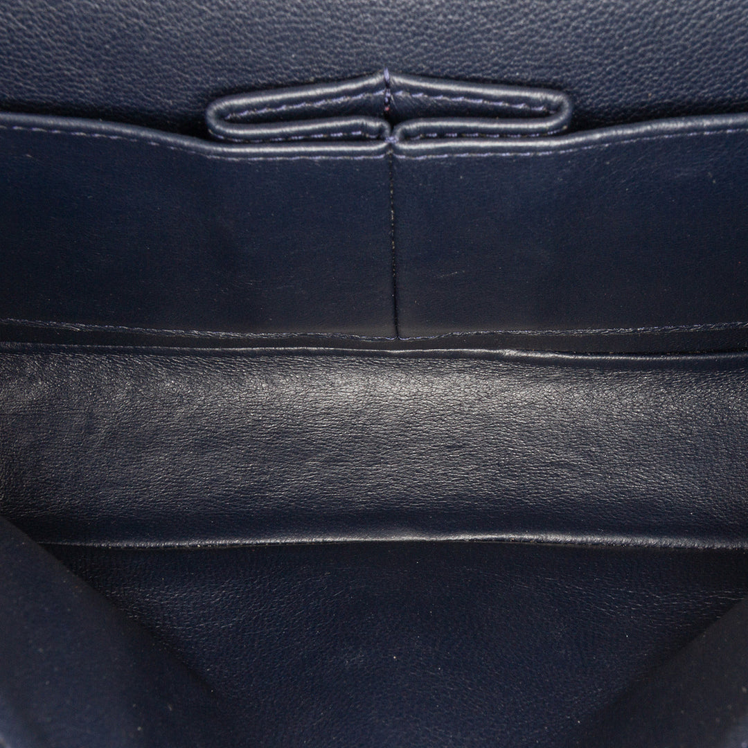 Chanel Medium Classic Caviar Double rabat Bleu