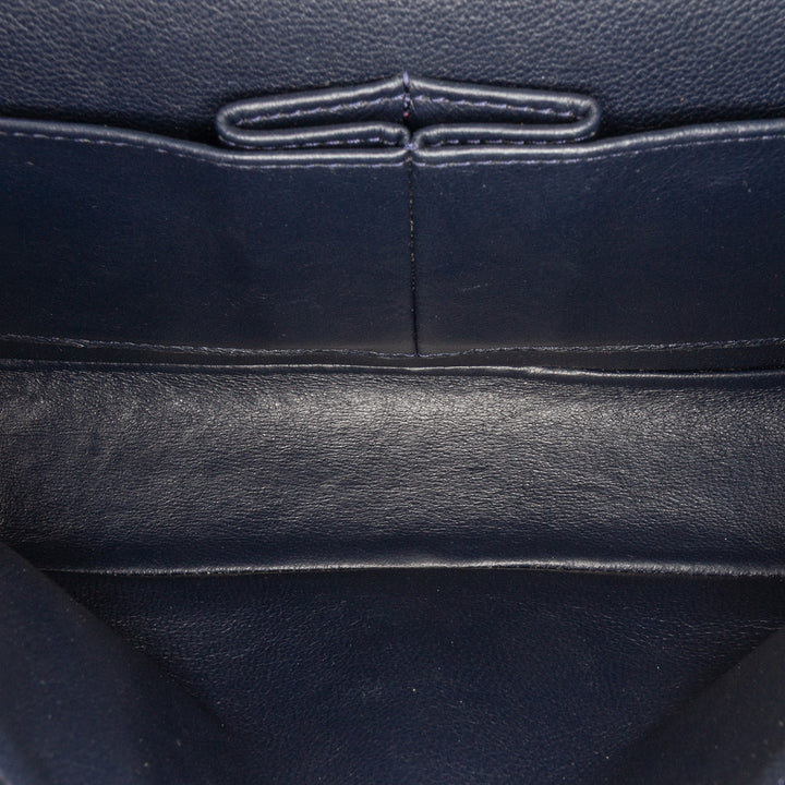 Chanel Medium Classic Caviar Double rabat Bleu